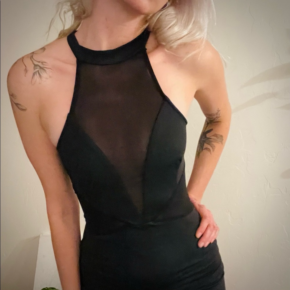 Sheer top bodycon dress
